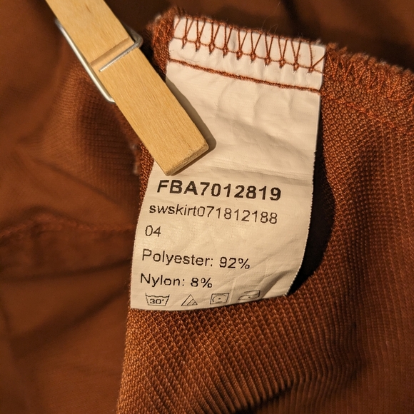 Corduroy 70s Swifty style A-line flare Mini Skirt copper brown button down front - Picture 11 of 12